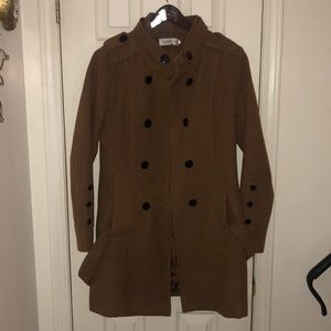 Brown peacoat jacket